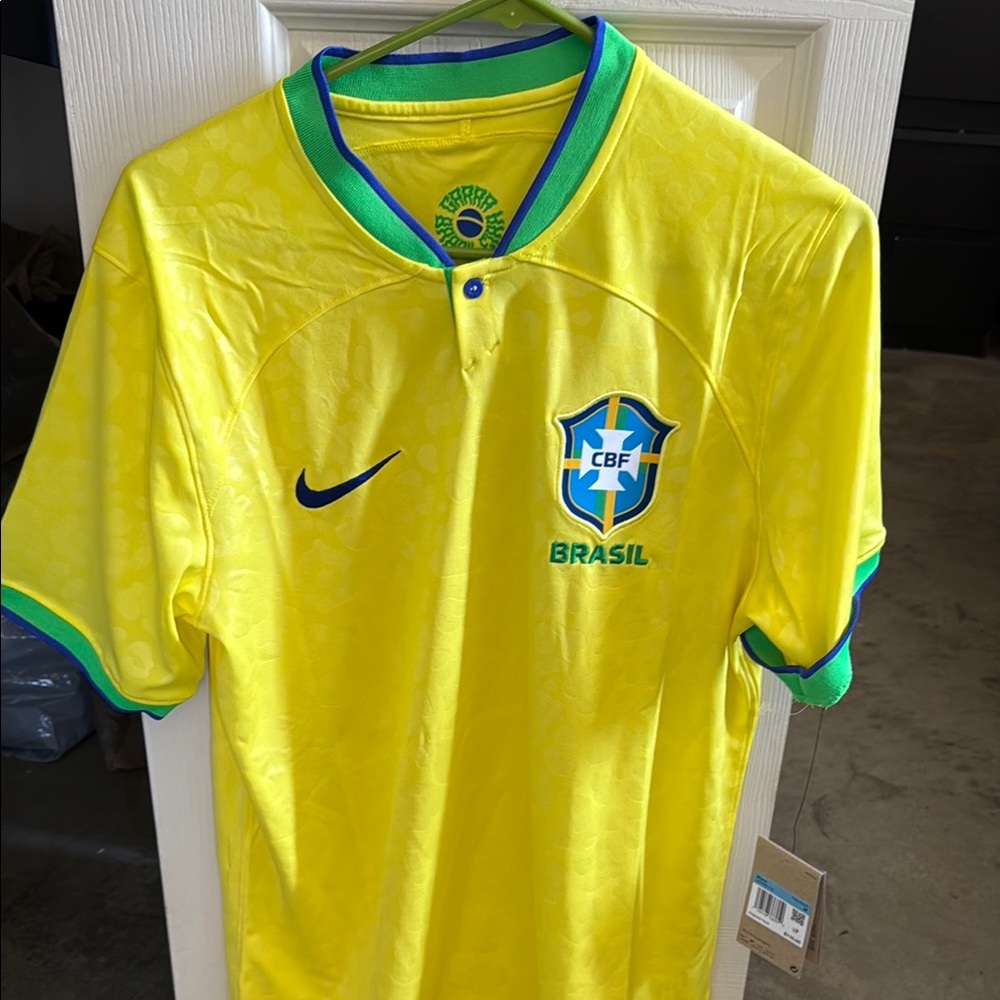 Nike Brazil Yellow and Green Soccer Jersey